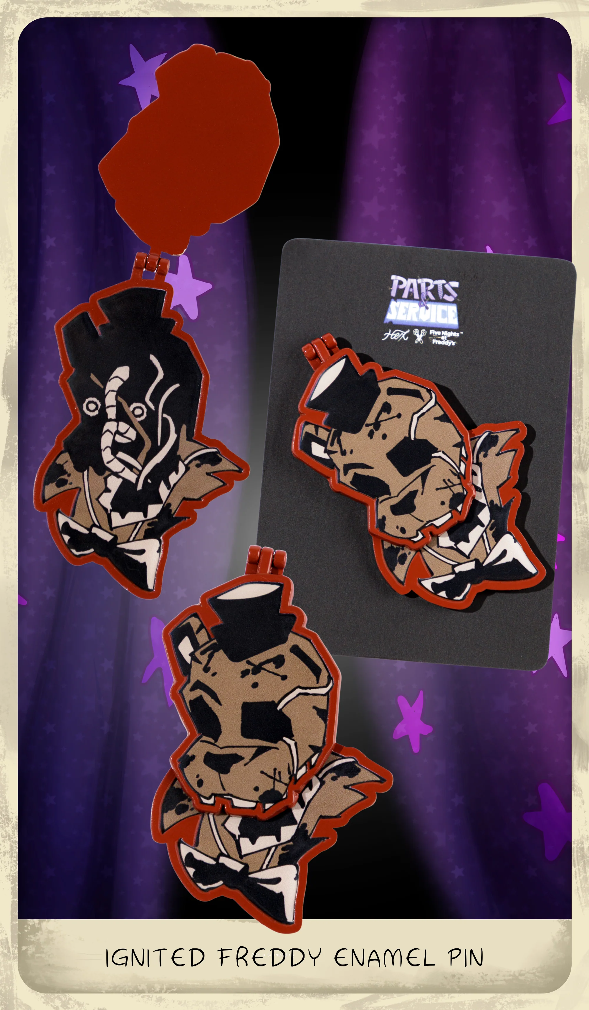 Ignited Freddy Enamel Pin - Image 3